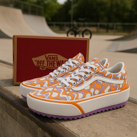 Vans Old Skool Stackform – Psychedelic Swirl – 8.5 with Box HOLIDAY PRICE 🎄 - Picture 1 of 6